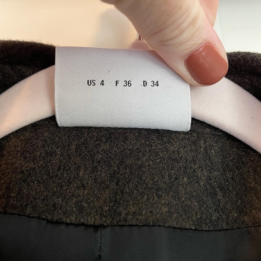 AKRIS PUNTO Wool Angora blend Brown Double Breasted Coat size 4 - Picture 5 of 15